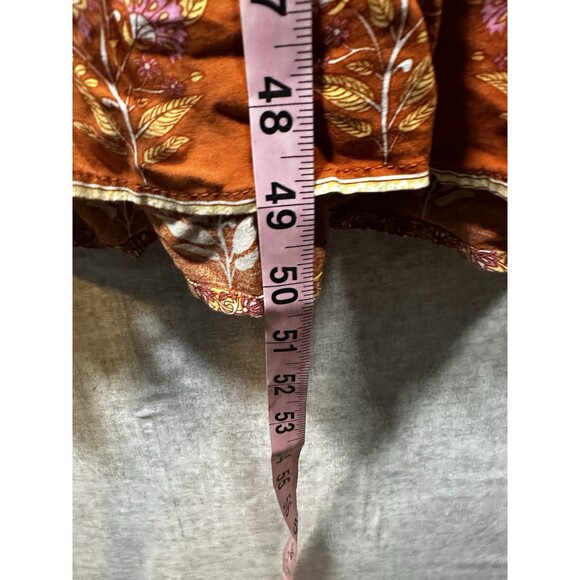 R. Vivimos Dress Womens Medium 8/10 Floral V Neck Short Sleeve Midi - Picture 5 of 7